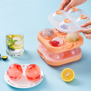 4 Grid Ice Ball Big Maker Molds Silicone Tray