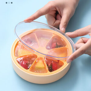 8 Grid Creative DIY Silicone Ice Cube Round Ice Box with Lid
