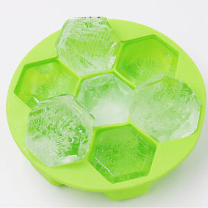 Green Hexagon Ice Cube Tray Silicone BPA Free with Lid