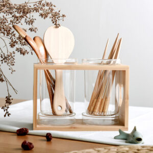 Creative Wood Glass Chopstick Holder