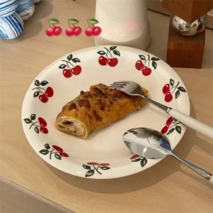 Cherry Cute Ceramic Japanese Deep Plate
